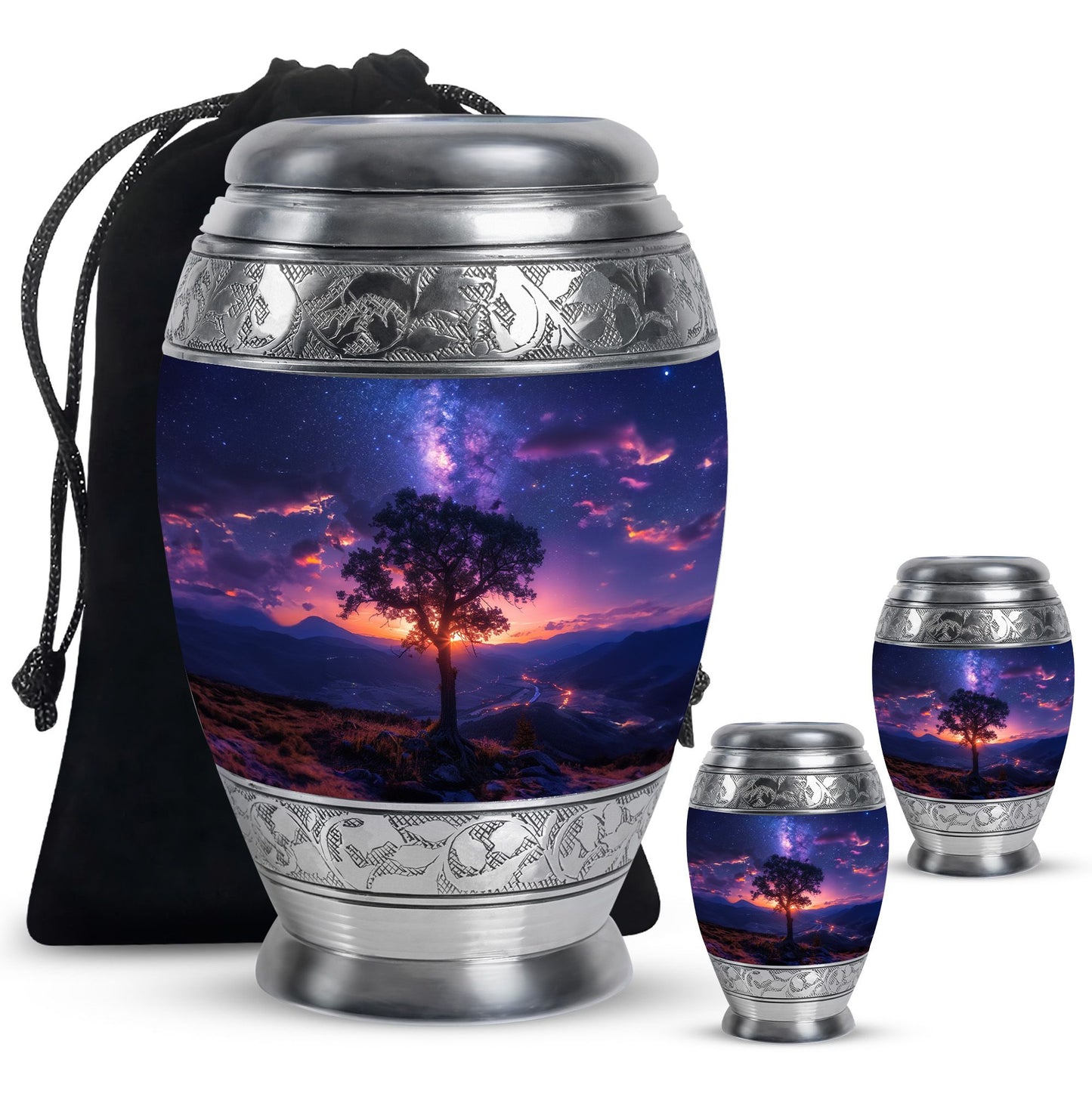 Personalized Galaxy Cremation Urn for Women - 10-inch, 200 cu in - Yatskia
