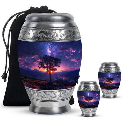 Personalized Galaxy Cremation Urn for Women - 10-inch, 200 cu in - Yatskia