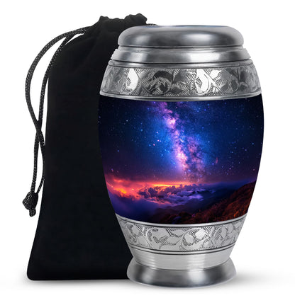 Personalized Galaxy Cremation Urn for Human Ashes - 10-inch, 200 cu in - Yatskia