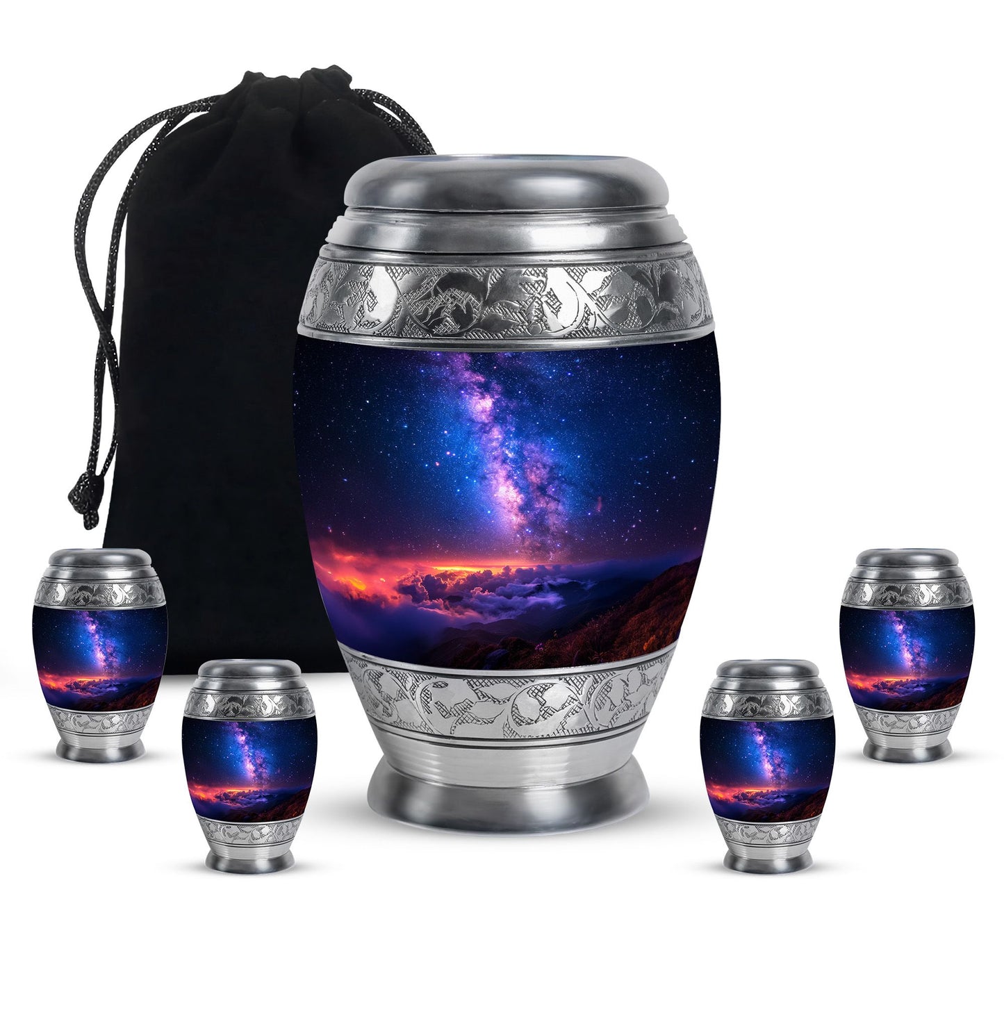 Personalized Galaxy Cremation Urn for Human Ashes - 10-inch, 200 cu in - Yatskia