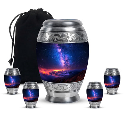 Personalized Galaxy Cremation Urn for Human Ashes - 10-inch, 200 cu in - Yatskia