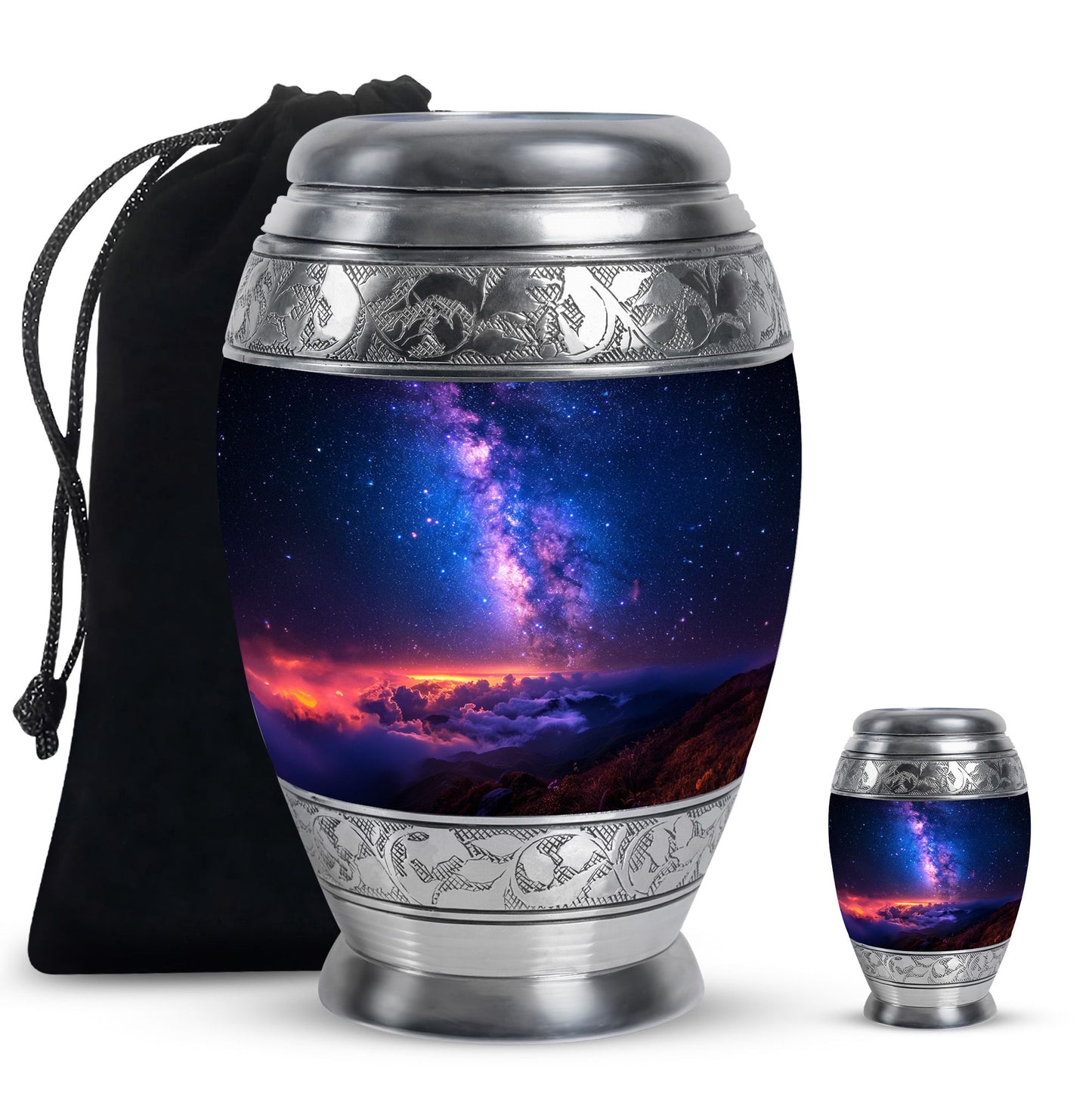 Personalized Galaxy Cremation Urn for Human Ashes - 10-inch, 200 cu in - Yatskia