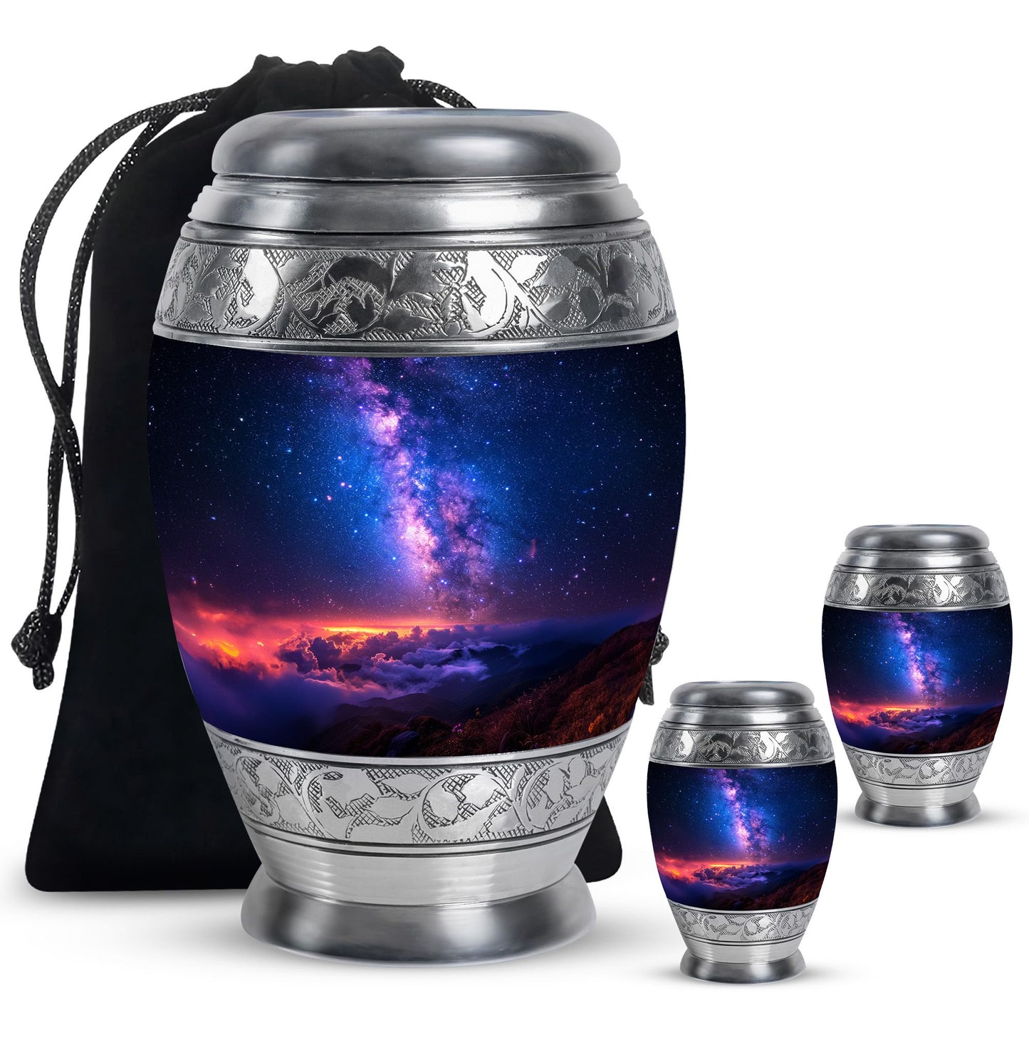 Personalized Galaxy Cremation Urn for Human Ashes - 10-inch, 200 cu in - Yatskia