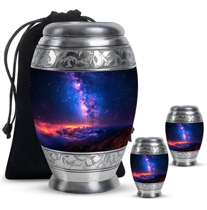 Personalized Galaxy Cremation Urn for Human Ashes - 10-inch, 200 cu in - Yatskia