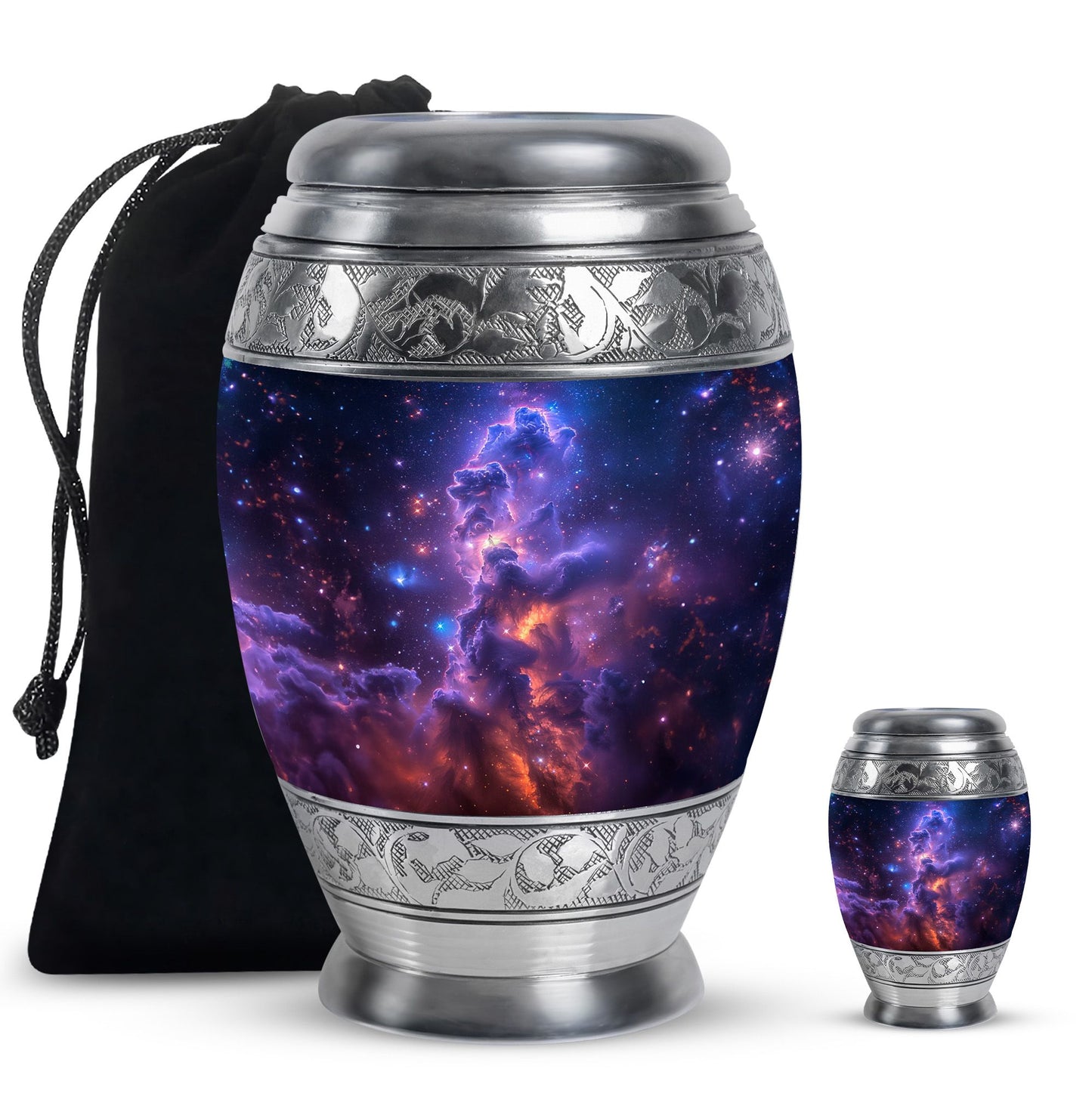Personalized Galaxy Cremation Urn for Human Ashes - 10-inch, 200 cu in - Yatskia