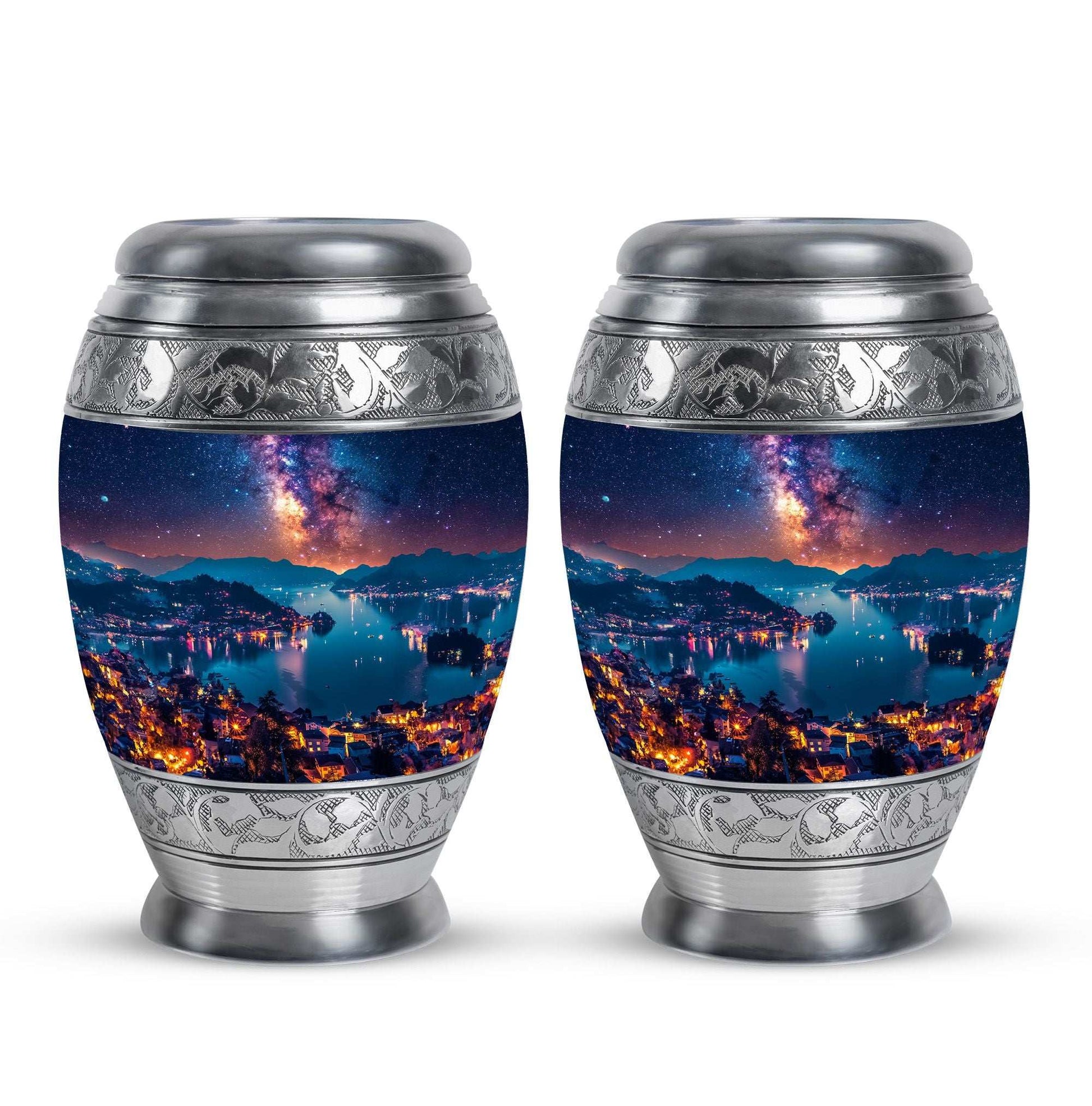 Milkyway Adult Urn Large Funeral Urn - Galaxy Decorative Urns For Ashes
