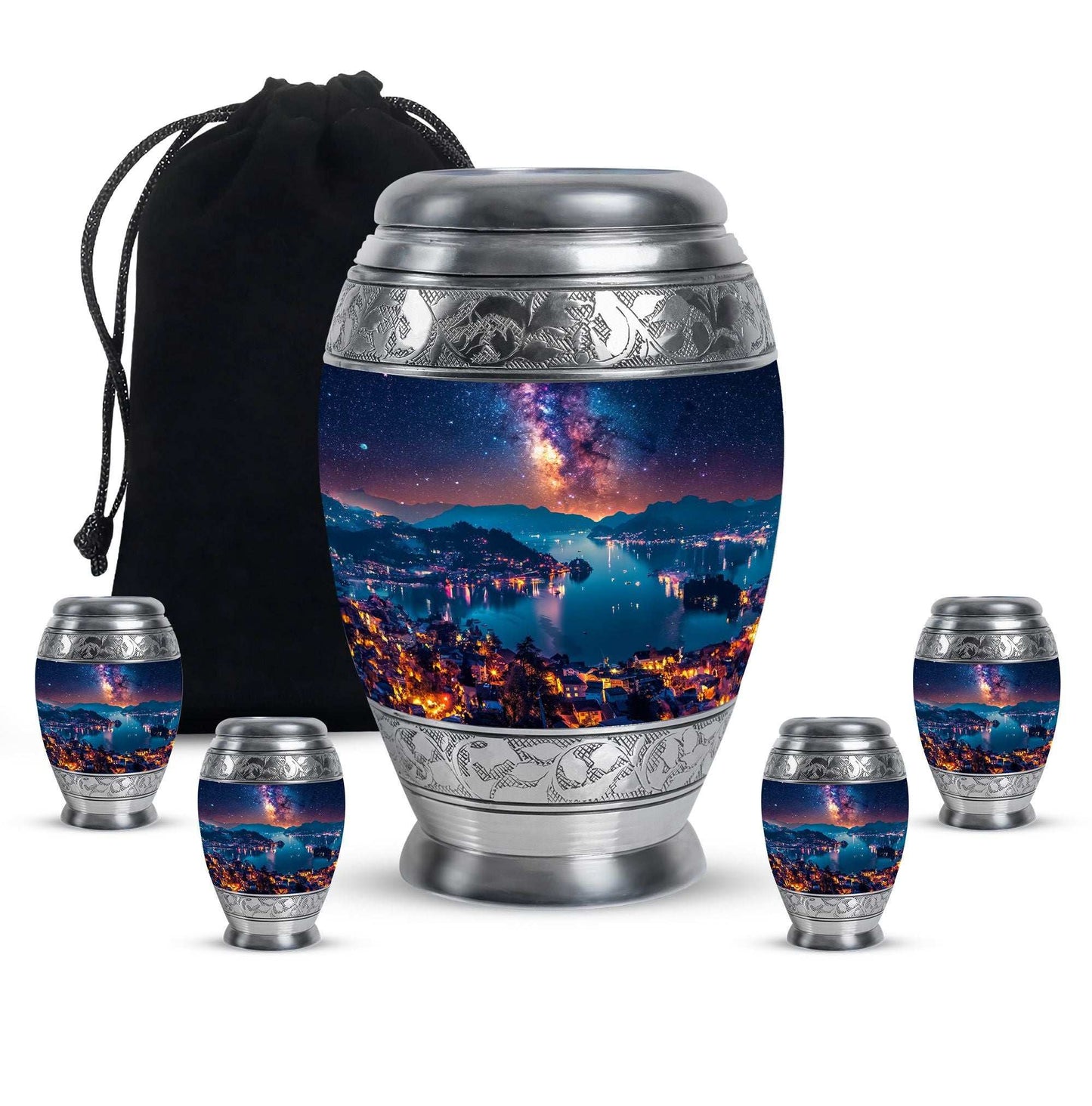 Milkyway Adult Urn Large Funeral Urn - Galaxy Decorative Urns For Ashes