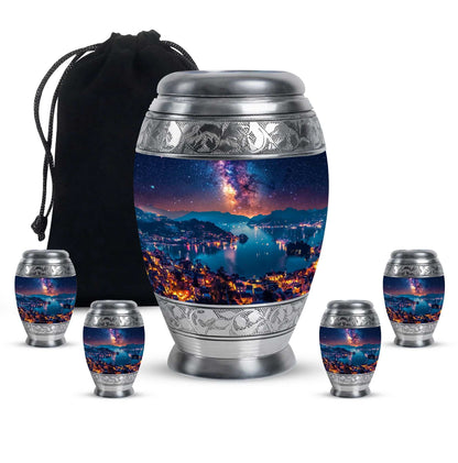 Milkyway Adult Urn Large Funeral Urn - Galaxy Decorative Urns For Ashes