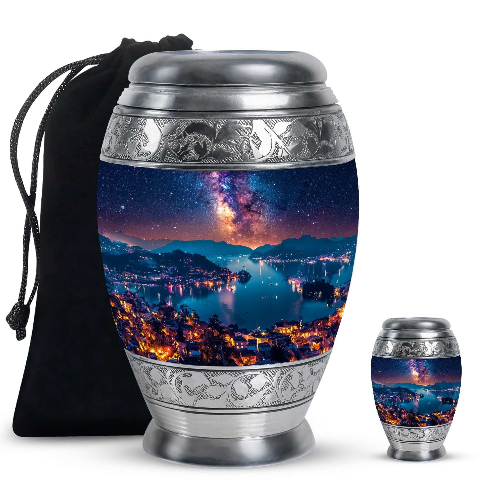 Milkyway Adult Urn Large Funeral Urn - Galaxy Decorative Urns For Ashes