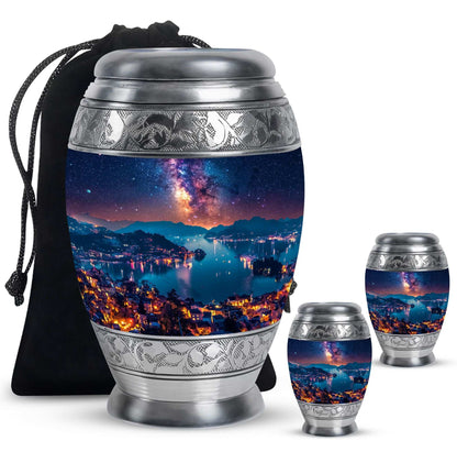 Milkyway Adult Urn Large Funeral Urn - Galaxy Decorative Urns For Ashes