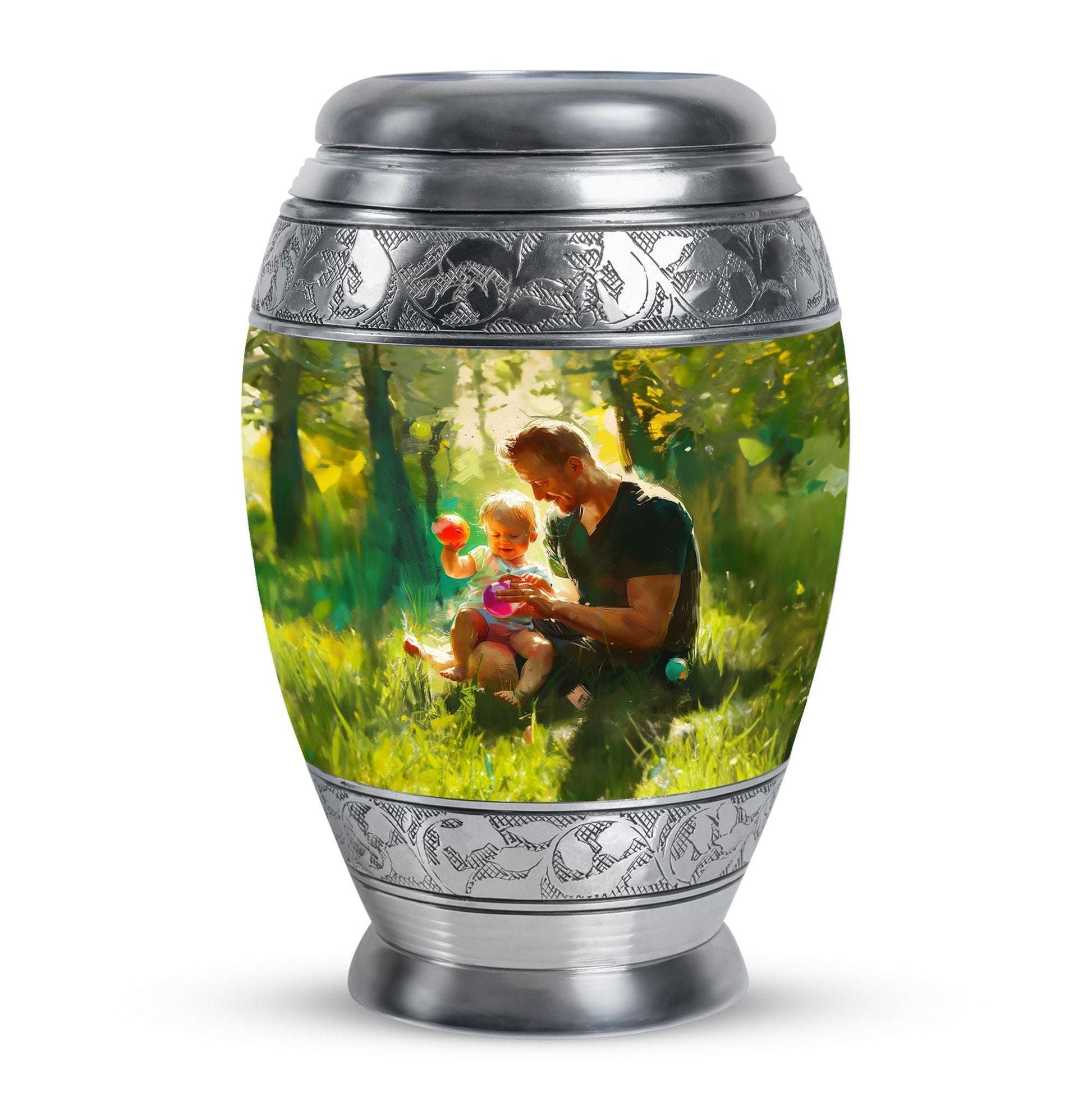 Father & Kids Large & Small Cremation Urns For Human Ashes