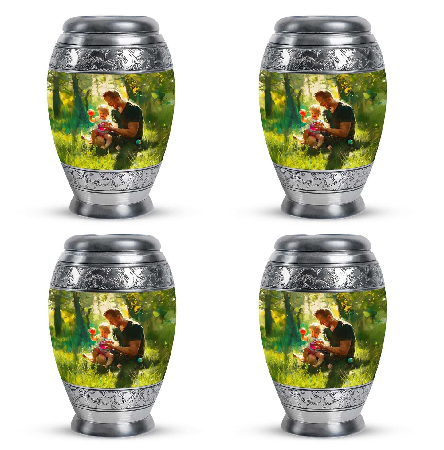 Father & Kids Large & Small Cremation Urns For Human Ashes