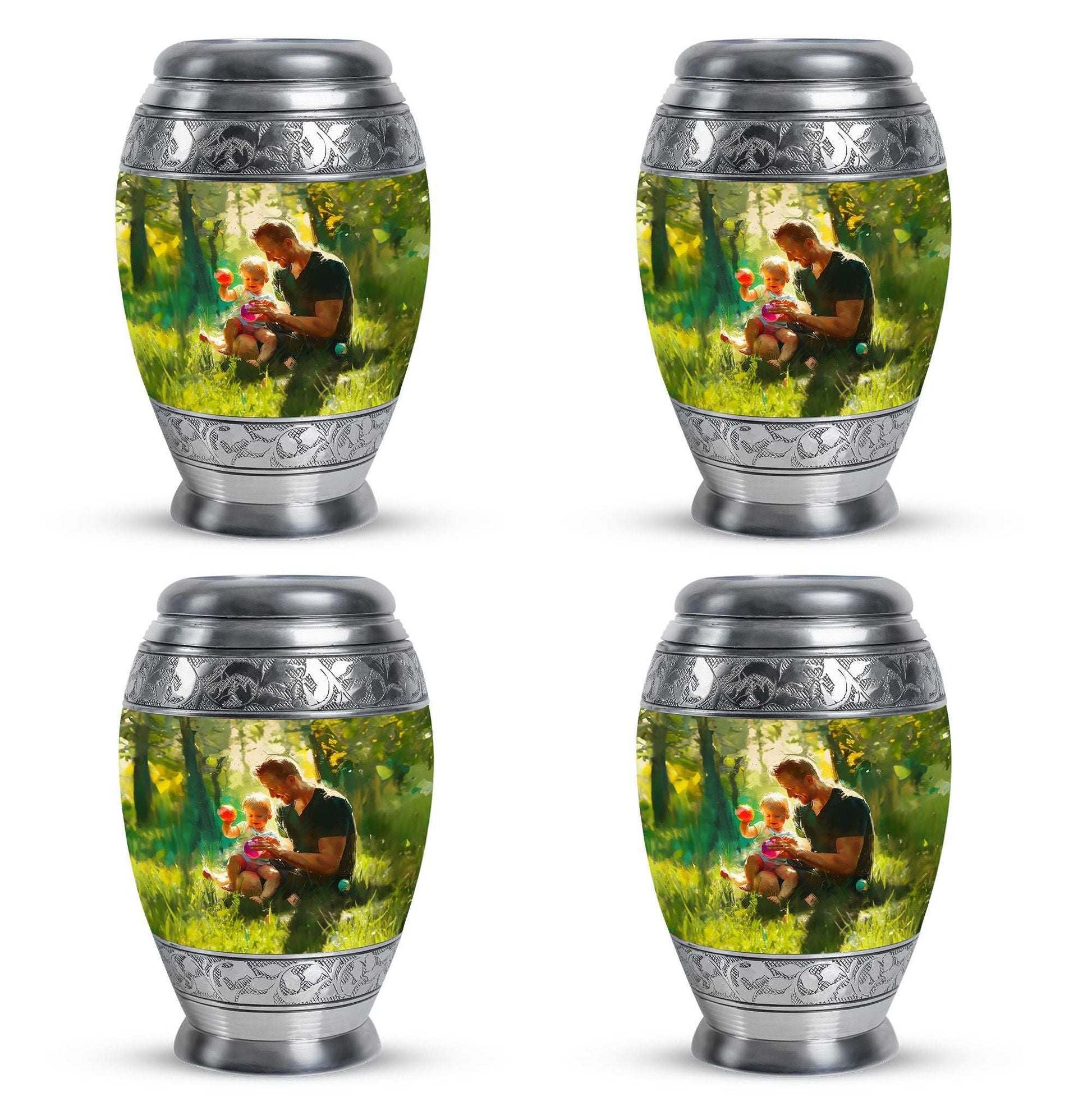 Father & Kids Large & Small Cremation Urns For Human Ashes