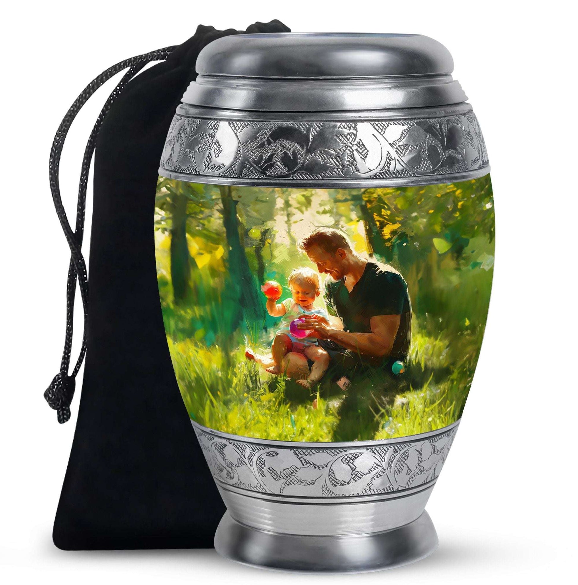 Father & Kids Large & Small Cremation Urns For Human Ashes