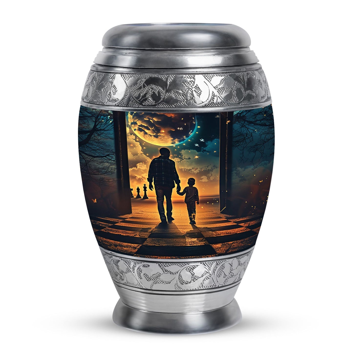 Personalized Father Keepsake Urn for Human Ashes - 10-inch, 200 cu in - Yatskia