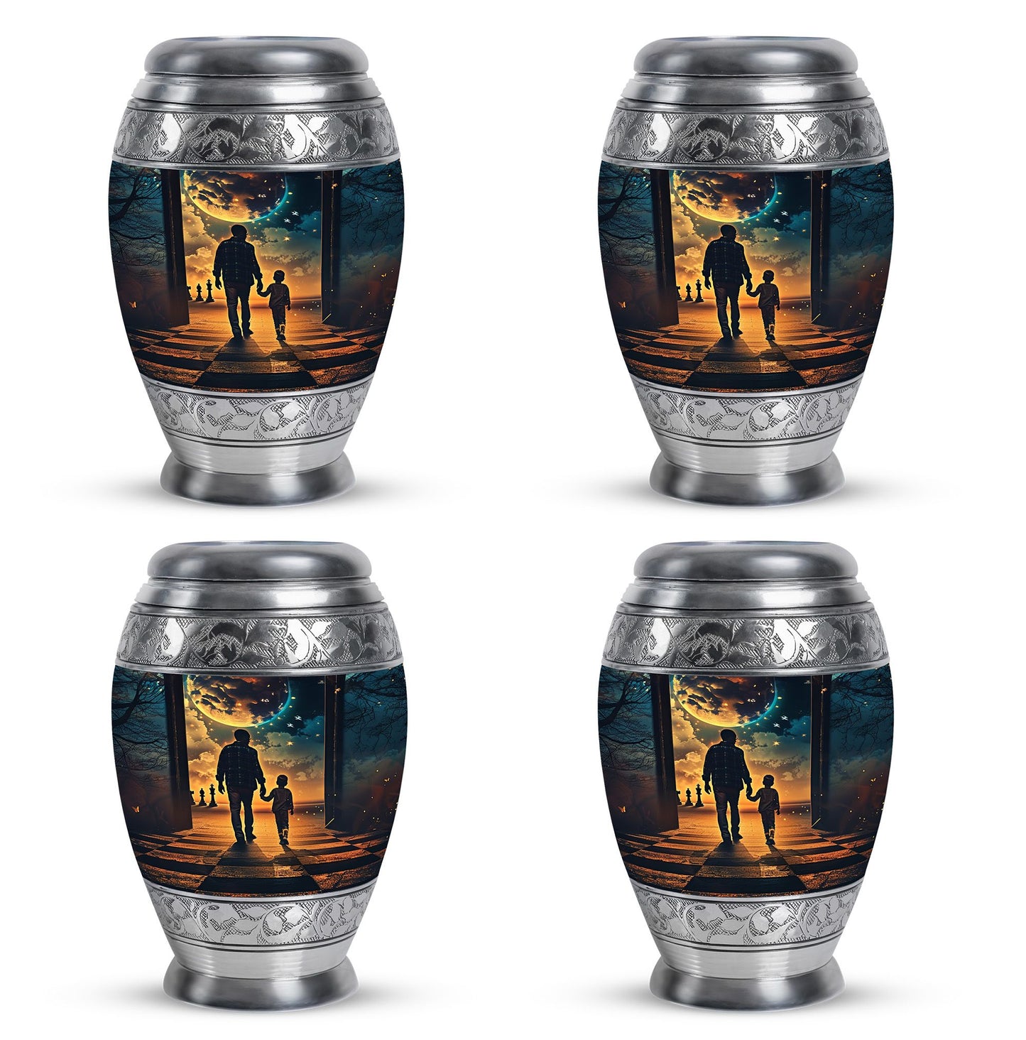 Personalized Father Keepsake Urn for Human Ashes - 10-inch, 200 cu in - Yatskia
