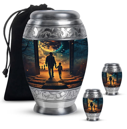 Personalized Father Keepsake Urn for Human Ashes - 10-inch, 200 cu in - Yatskia