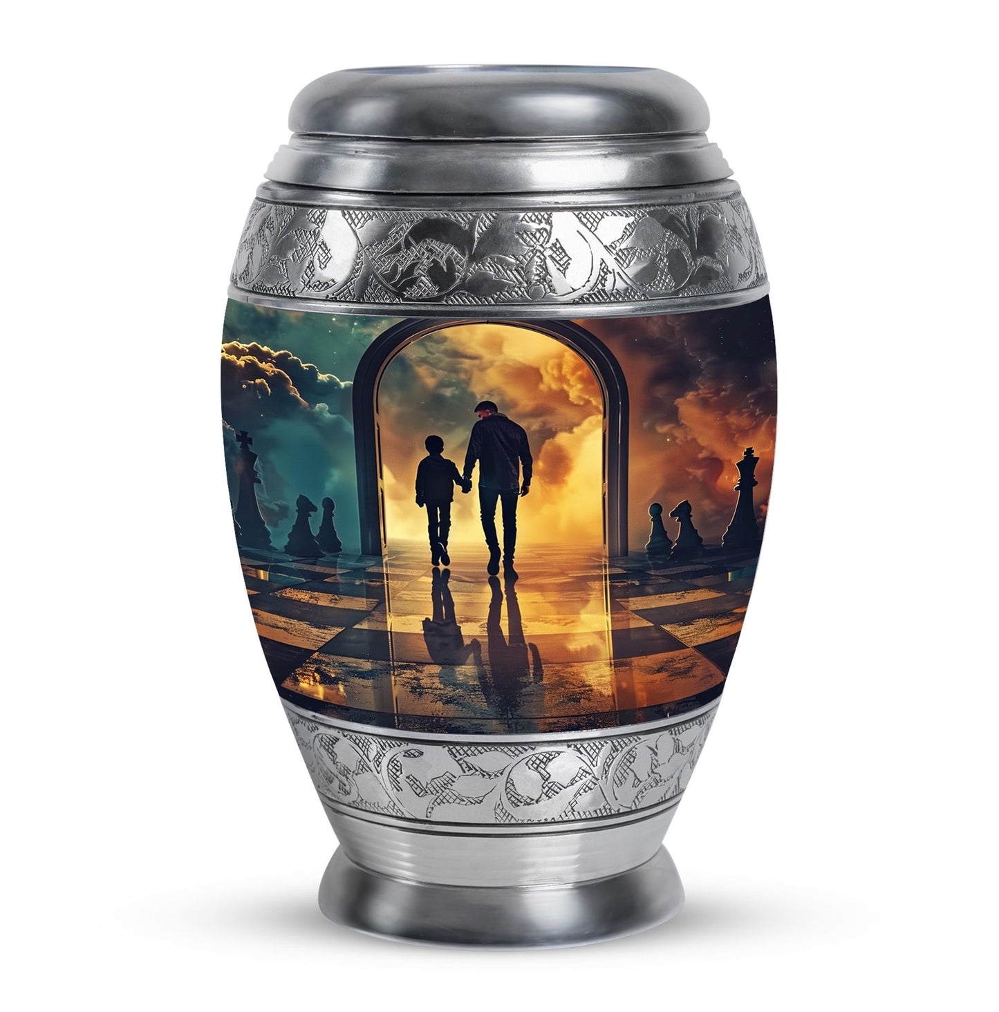 Personalized Father Cremation Urn for Human Ashes - 10-inch, 200 cu in - Yatskia