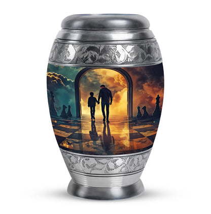 Personalized Father Cremation Urn for Human Ashes - 10-inch, 200 cu in - Yatskia