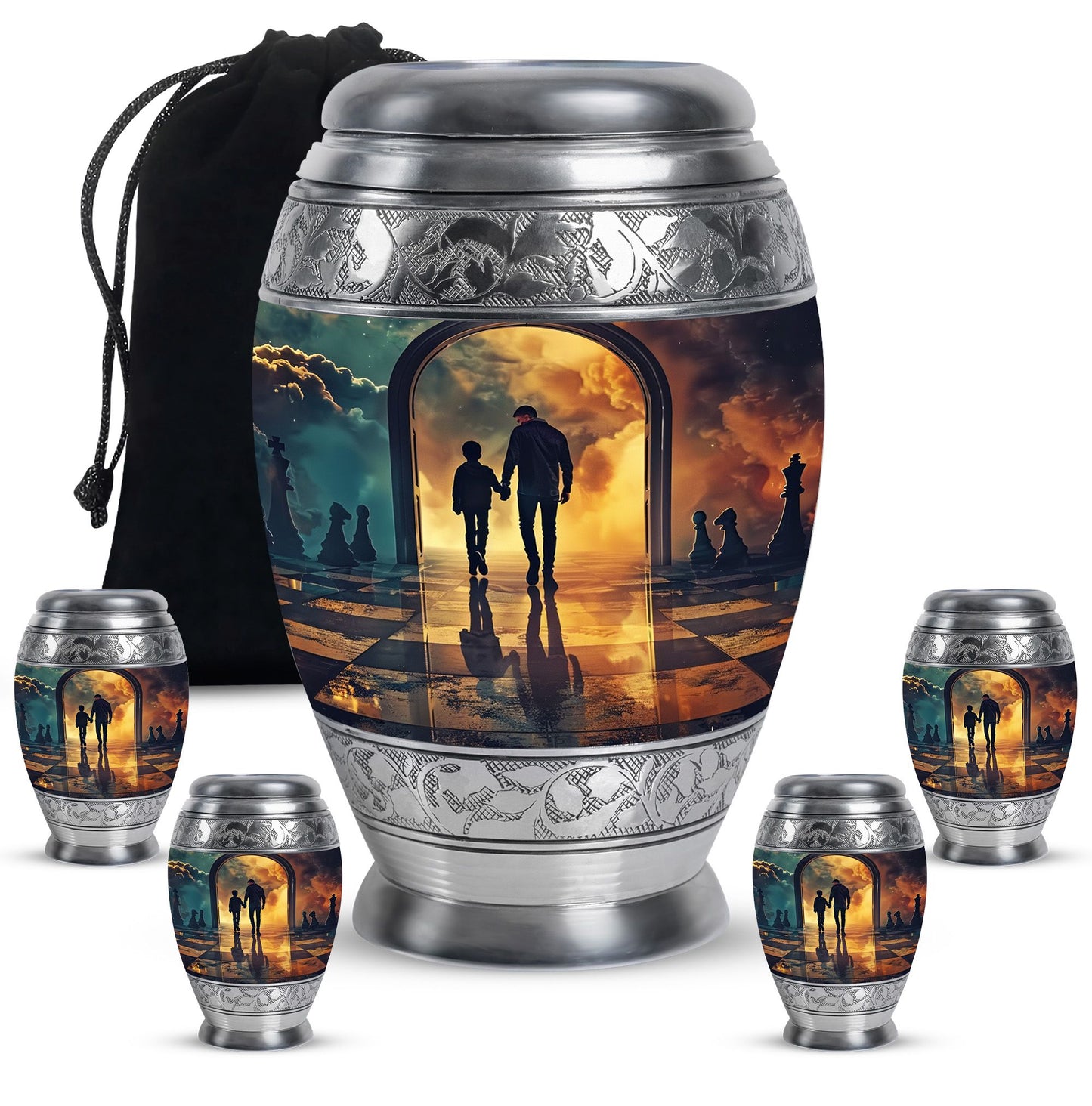 Personalized Father Cremation Urn for Human Ashes - 10-inch, 200 cu in - Yatskia