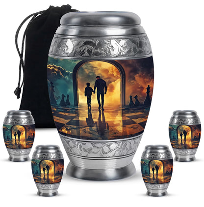 Personalized Father Cremation Urn for Human Ashes - 10-inch, 200 cu in - Yatskia