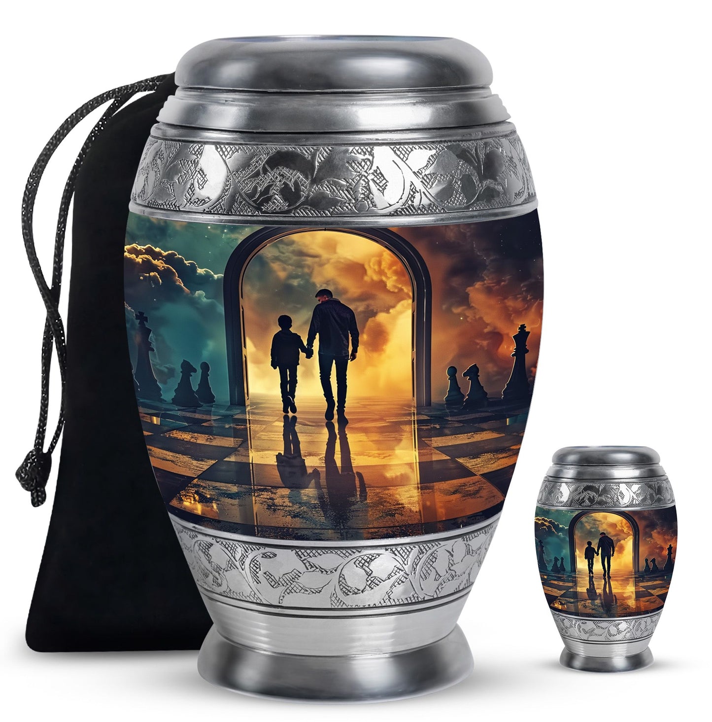 Personalized Father Cremation Urn for Human Ashes - 10-inch, 200 cu in - Yatskia