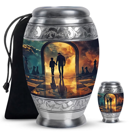 Personalized Father Cremation Urn for Human Ashes - 10-inch, 200 cu in - Yatskia