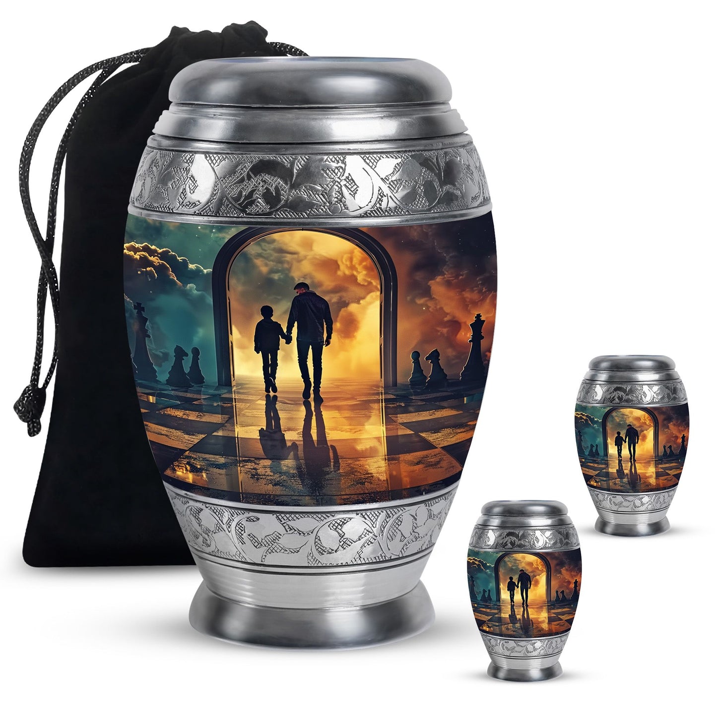 Personalized Father Cremation Urn for Human Ashes - 10-inch, 200 cu in - Yatskia