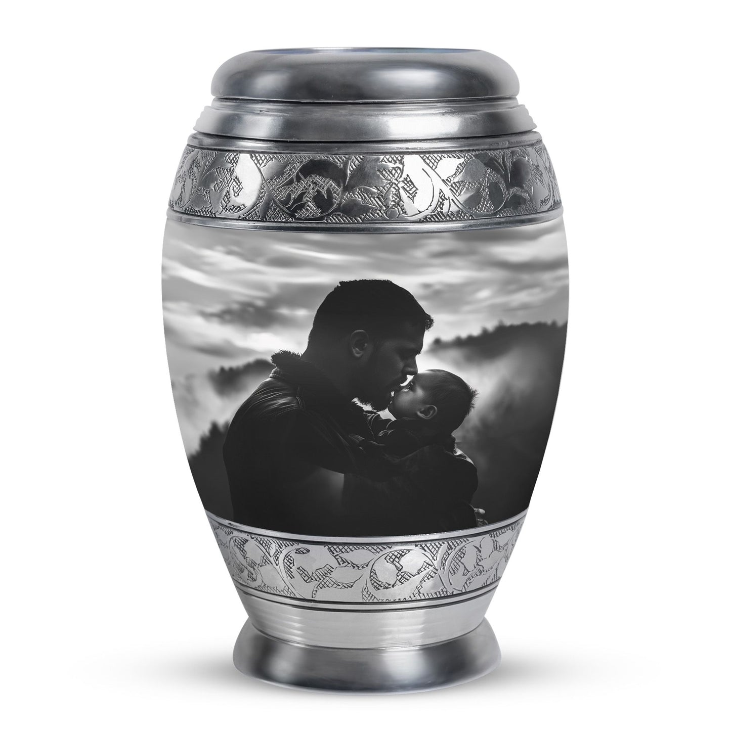 Personalized Father Cremation Urn for Adult - 10-inch, 200 cu in - Yatskia