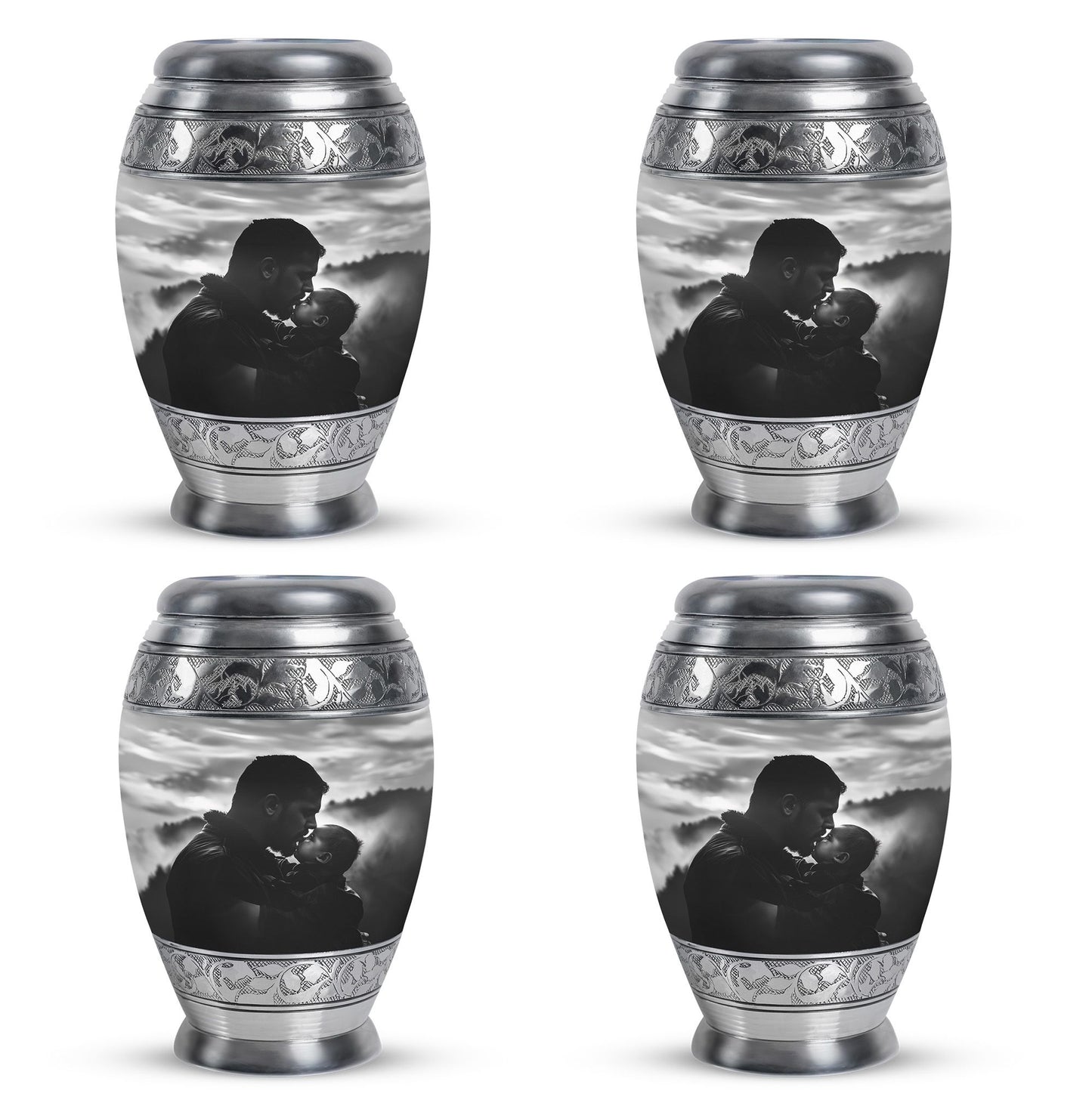 Personalized Father Cremation Urn for Adult - 10-inch, 200 cu in - Yatskia