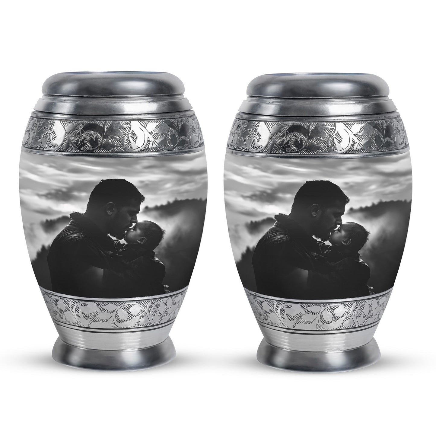 Personalized Father Cremation Urn for Adult - 10-inch, 200 cu in - Yatskia