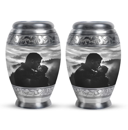 Personalized Father Cremation Urn for Adult - 10-inch, 200 cu in - Yatskia