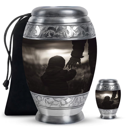 Personalized Father Memorial Urn for Adults - 10-inch, 200 cu in - Yatskia