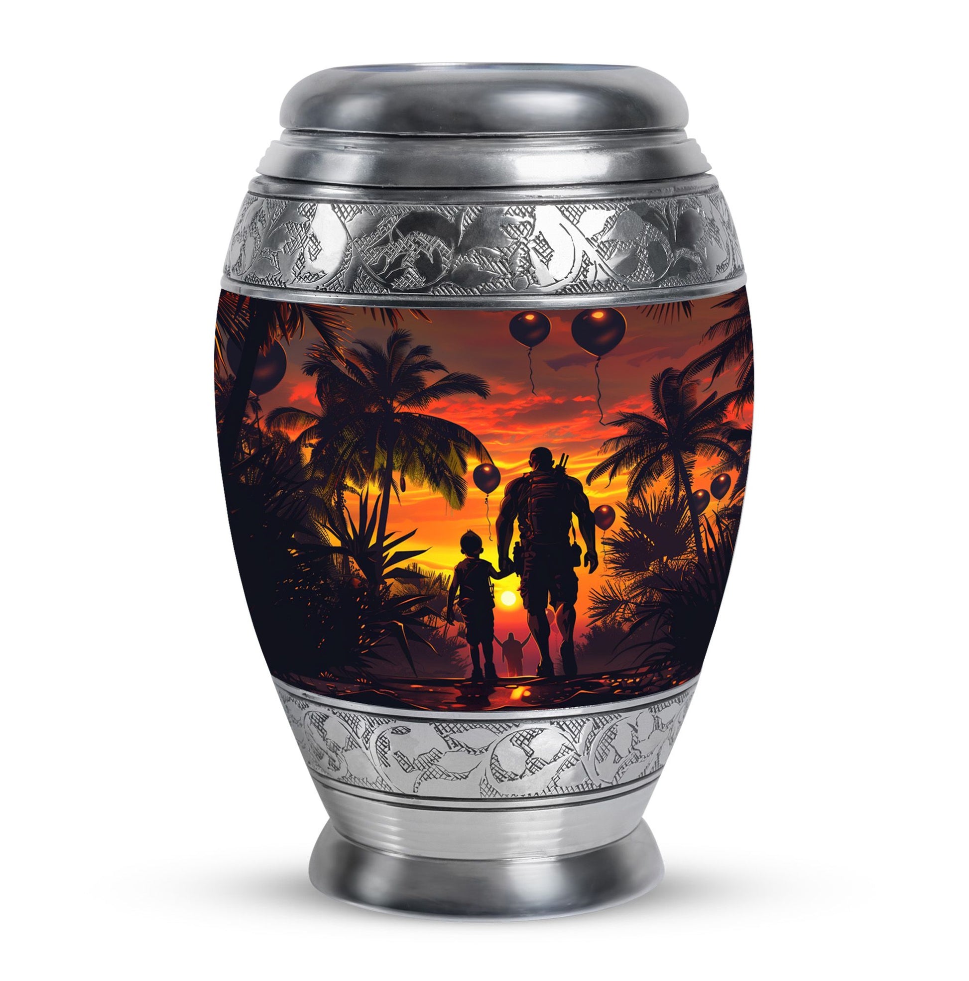 Father and Son Cremation Urns For Human Ashes - Sunset Funeral Urn