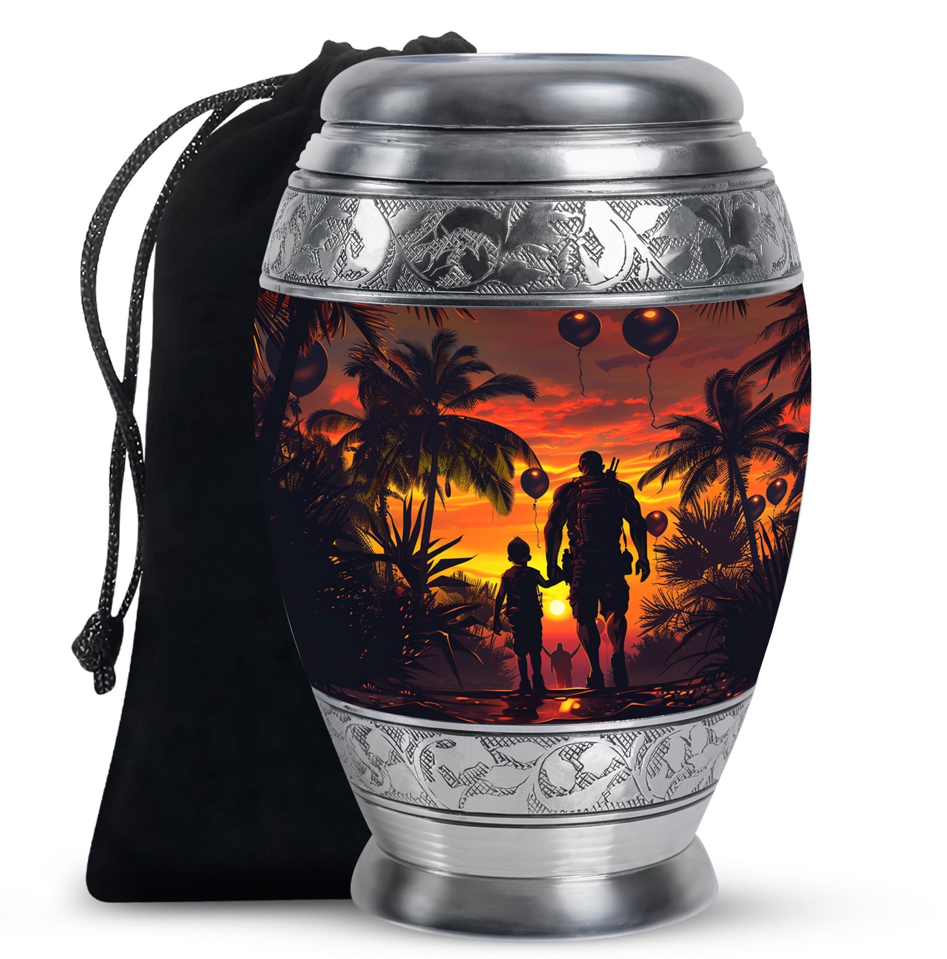 Father and Son Cremation Urns For Human Ashes - Sunset Funeral Urn