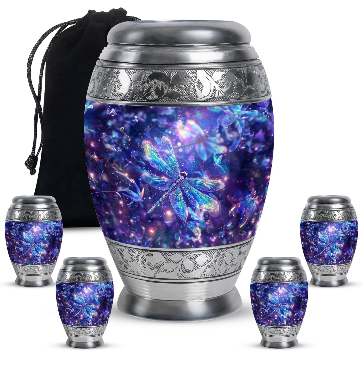 Personalized Dragonfly Cremation Urn for Human Ashes - 10-inch, 200 cu in - Yatskia