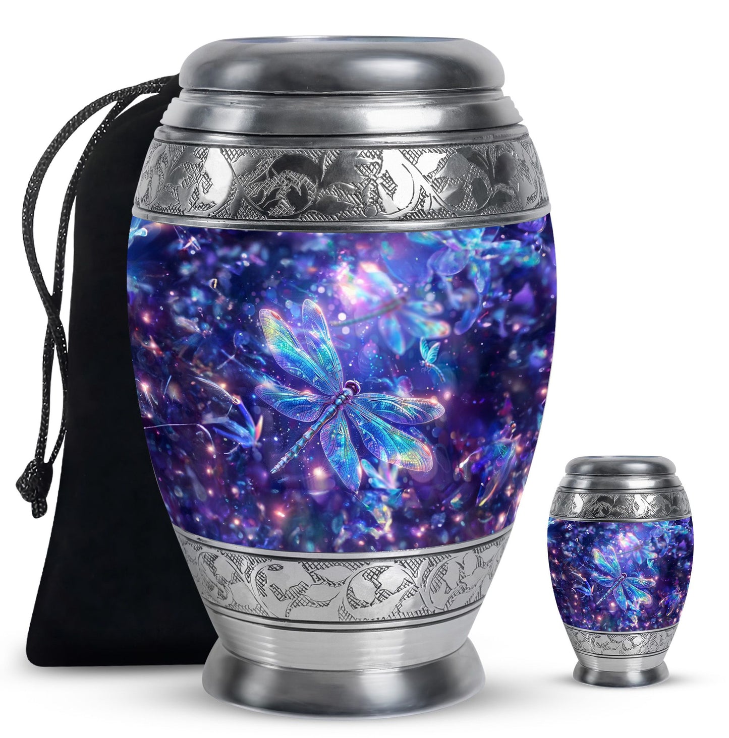 Personalized Dragonfly Cremation Urn for Human Ashes - 10-inch, 200 cu in - Yatskia