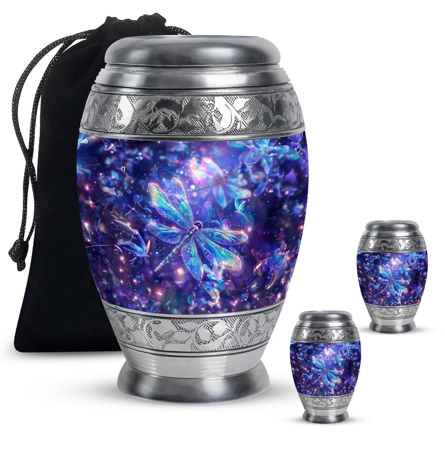 Personalized Dragonfly Cremation Urn for Human Ashes - 10-inch, 200 cu in - Yatskia