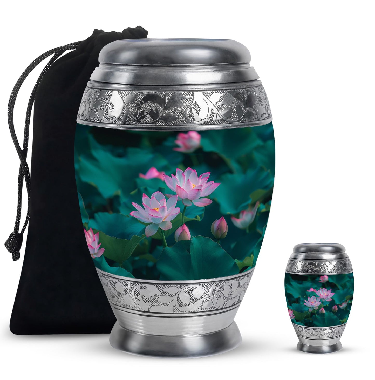 Personalized Flower Cremation Urn for Human Ashes - 10-inch, 200 cu in - Yatskia