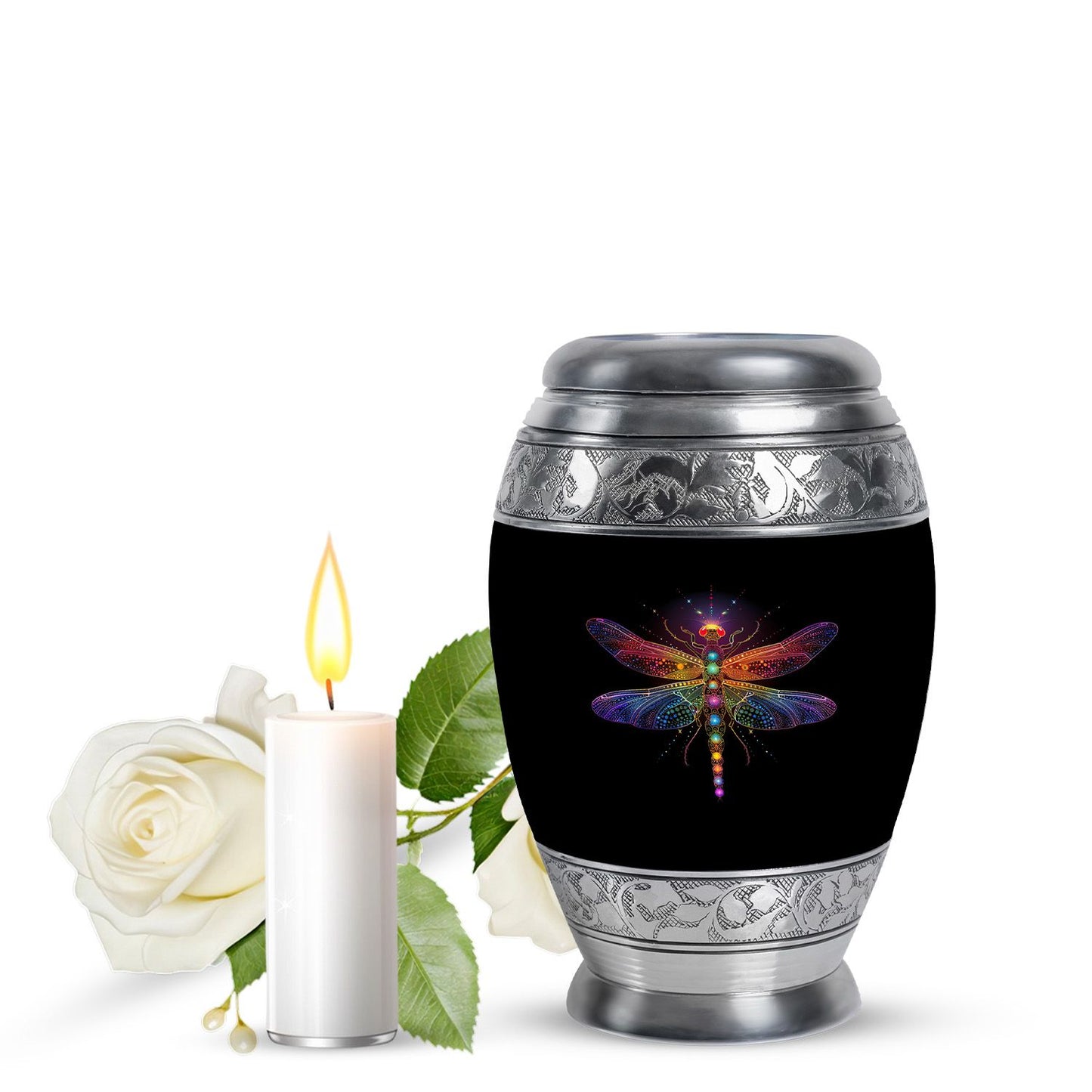 Personalized Dragonfly Cremation Urn for Men & Women - 10-inch, 200 cu in - Yatskia