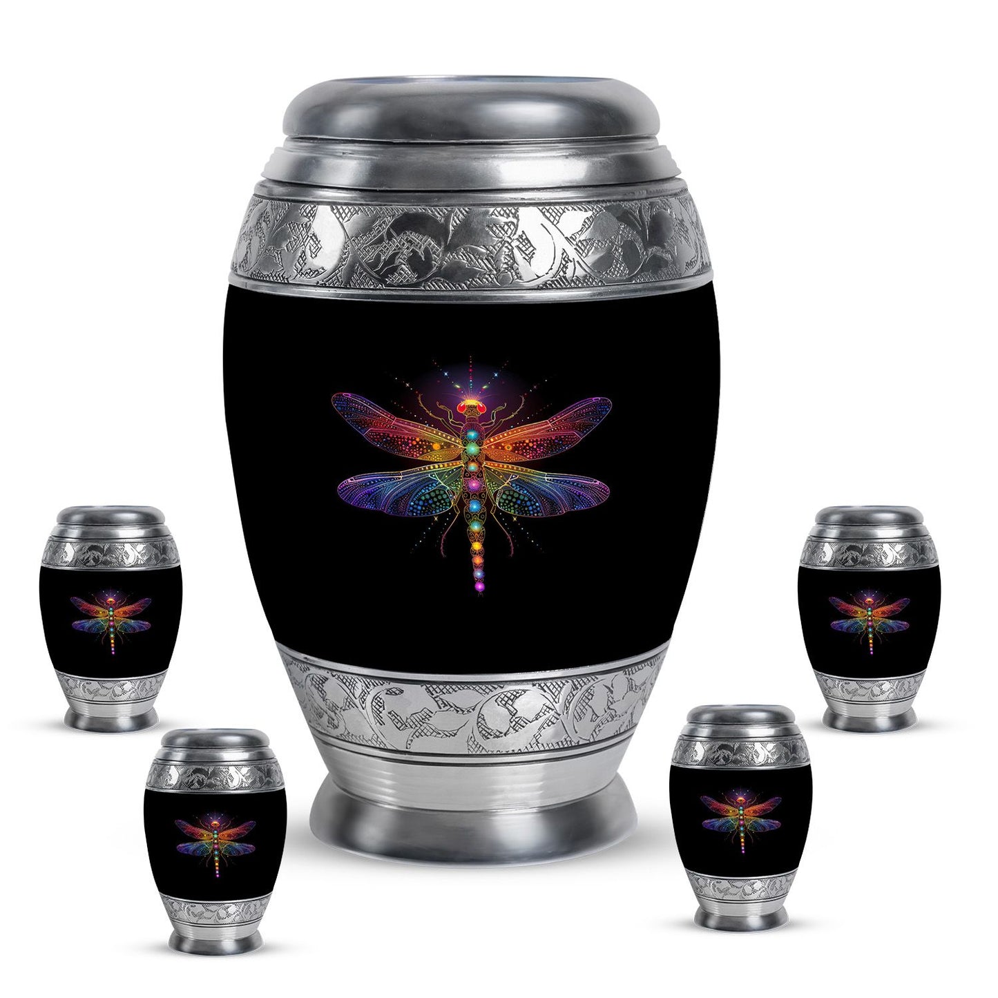 Personalized Dragonfly Cremation Urn for Men & Women - 10-inch, 200 cu in - Yatskia