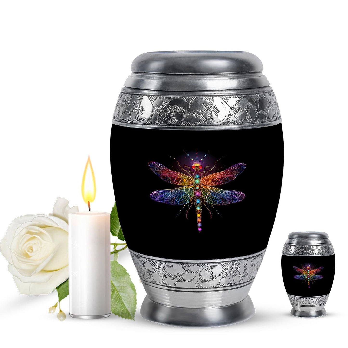 Personalized Dragonfly Cremation Urn for Men & Women - 10-inch, 200 cu in - Yatskia