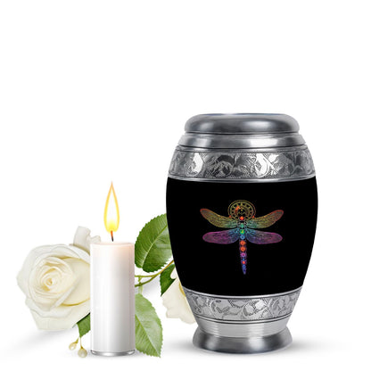 Personalized Dragonfly Memorial Urn for Men - 10-inch, 200 cu in - Yatskia