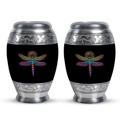 Personalized Dragonfly Memorial Urn for Men - 10-inch, 200 cu in - Yatskia