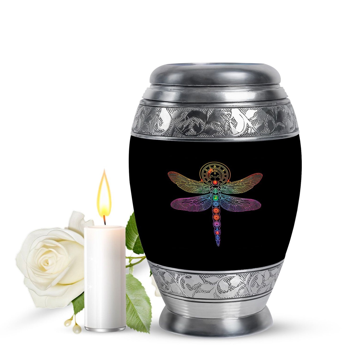 Personalized Dragonfly Memorial Urn for Men - 10-inch, 200 cu in - Yatskia