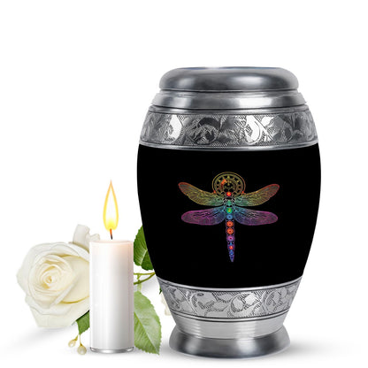 Personalized Dragonfly Memorial Urn for Men - 10-inch, 200 cu in - Yatskia