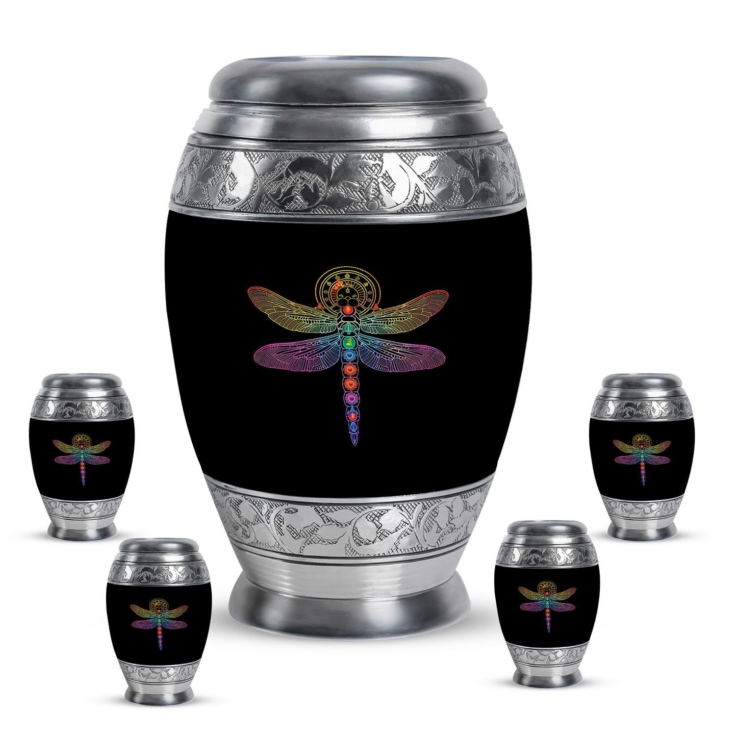 Personalized Dragonfly Memorial Urn for Men - 10-inch, 200 cu in - Yatskia