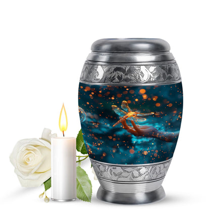Personalized Dragonfly Cremation Urn for Human Ashes - 10-inch, 200 cu in - Yatskia