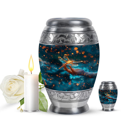 Personalized Dragonfly Cremation Urn for Human Ashes - 10-inch, 200 cu in - Yatskia