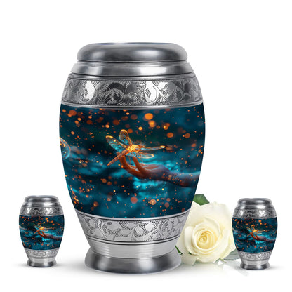 Personalized Dragonfly Cremation Urn for Human Ashes - 10-inch, 200 cu in - Yatskia